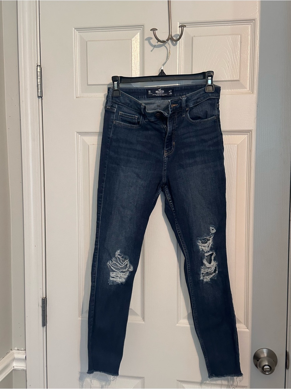Hollister Dark Blue Distressed Skinny Jeans